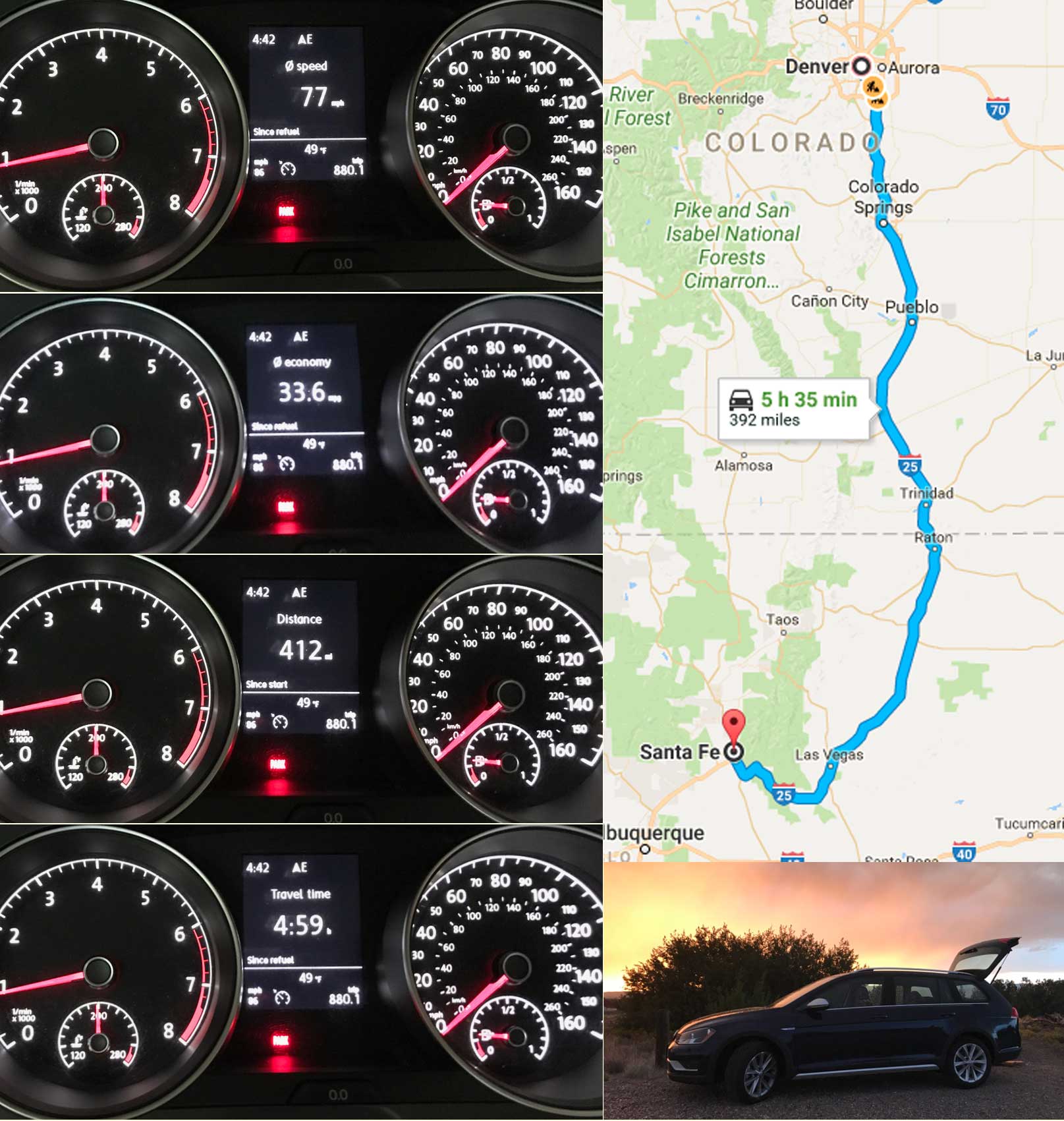 33 MPG fuel economy in my Golf Alltrack