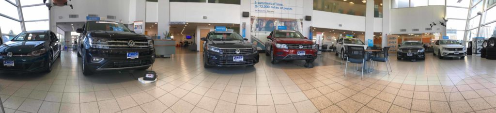 VW Cars & SUVs on the showroom floor March 2018