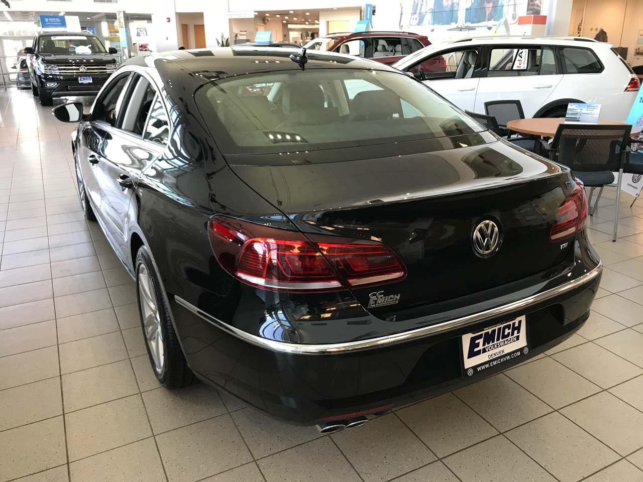 VW on the showroom floor of Emich VW in Denver