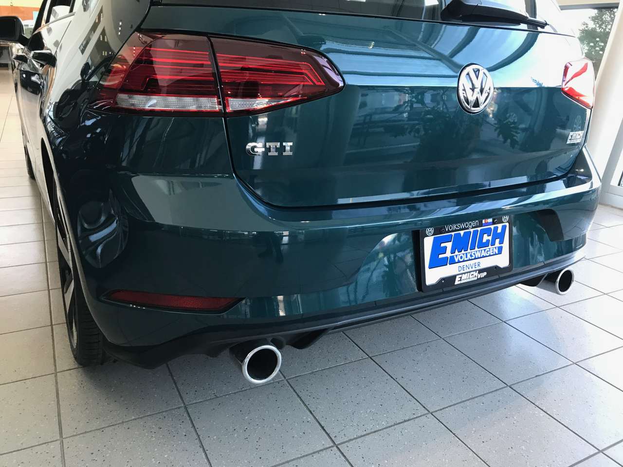 VW on the showroom floor of Emich VW in Denver