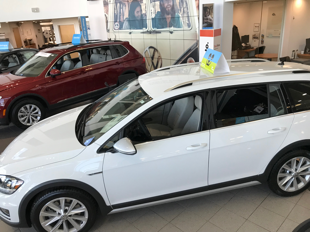 VW on the showroom floor of Emich VW in Denver