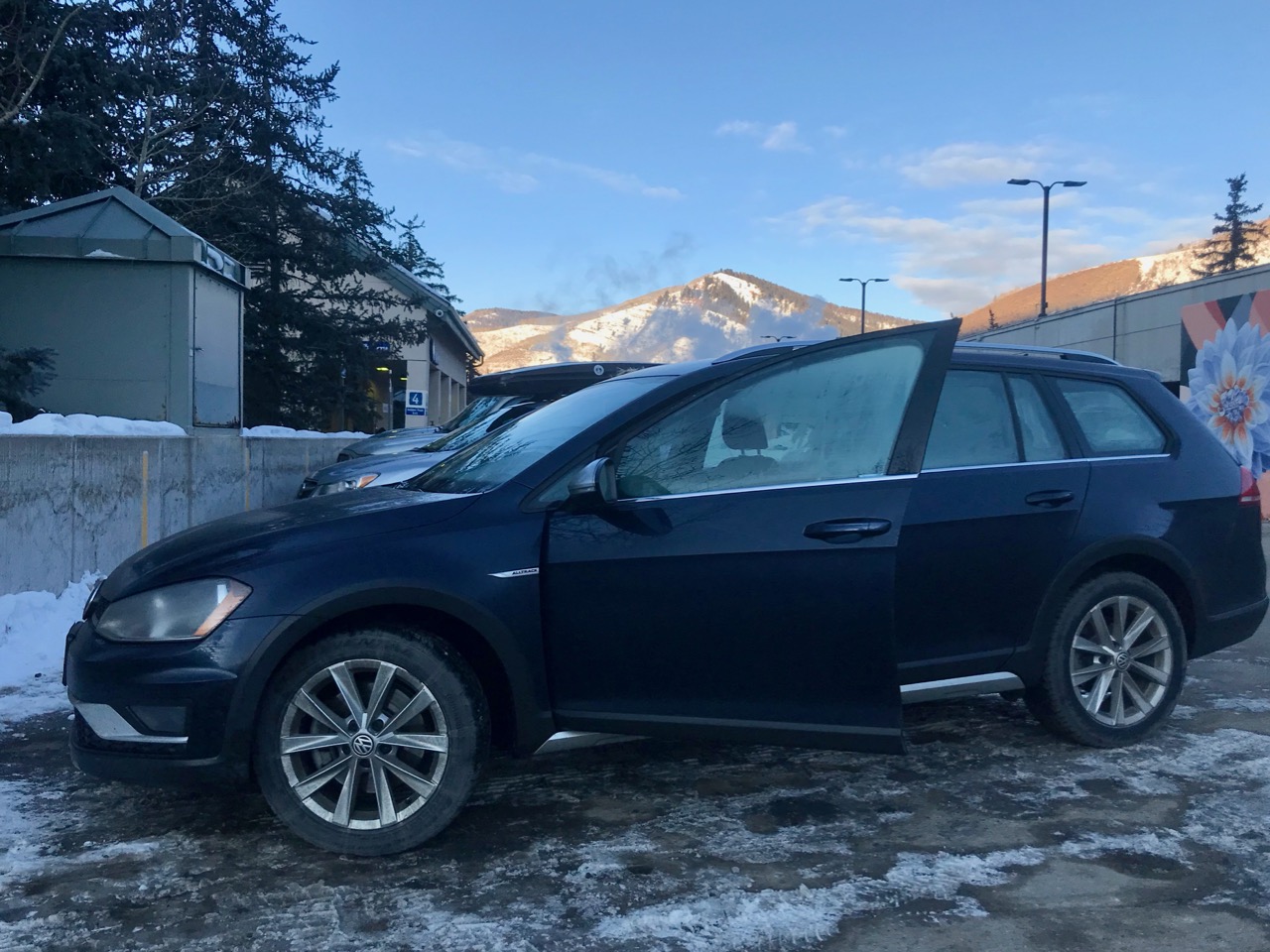 Blue VW Alltrack in Vail Colorado