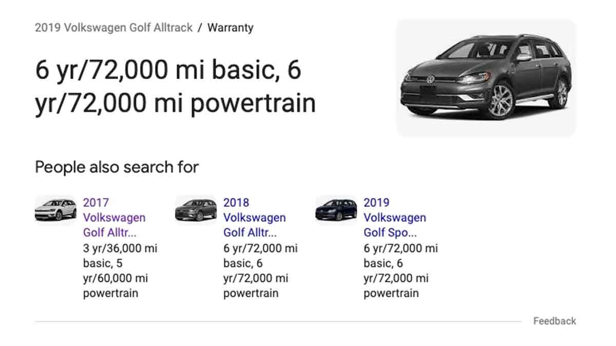 warranty golf alltrack models